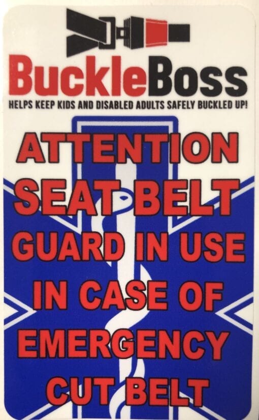 Buckle Boss Emergency Window Sticker