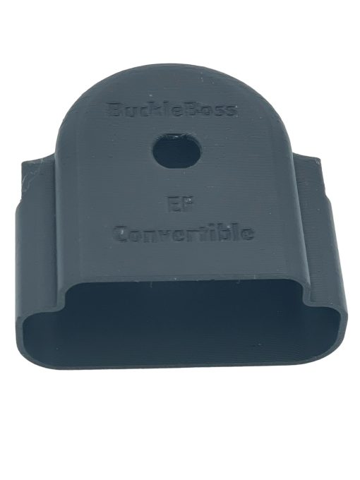 Angled view of a black Evenflo Convertible car seat guard.