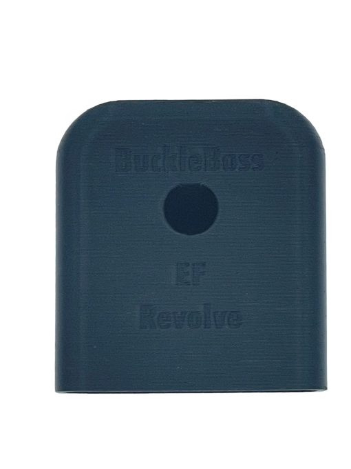 Close-up of the backside of the Evenflo Revolve car seat belt guard.